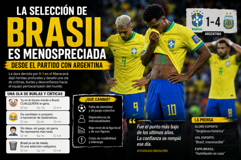 La selección de Brasil es menospreciada desde el partido con Argentina