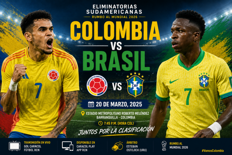 Partido Colombia Vs Brasil este 20 de marzo...