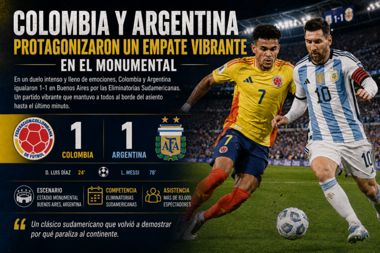 Colombia y Argentina protagonizaron un empate vibrante en El Monumental