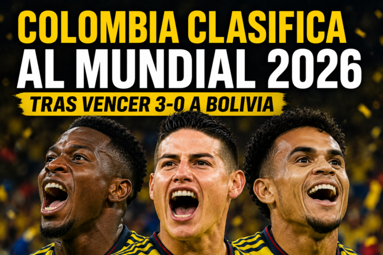 Colombia clasifica al Mundial 2026 tras vencer 3-0 a Bolivia