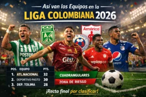 Así van los equipos en la Liga Colombiana 2026