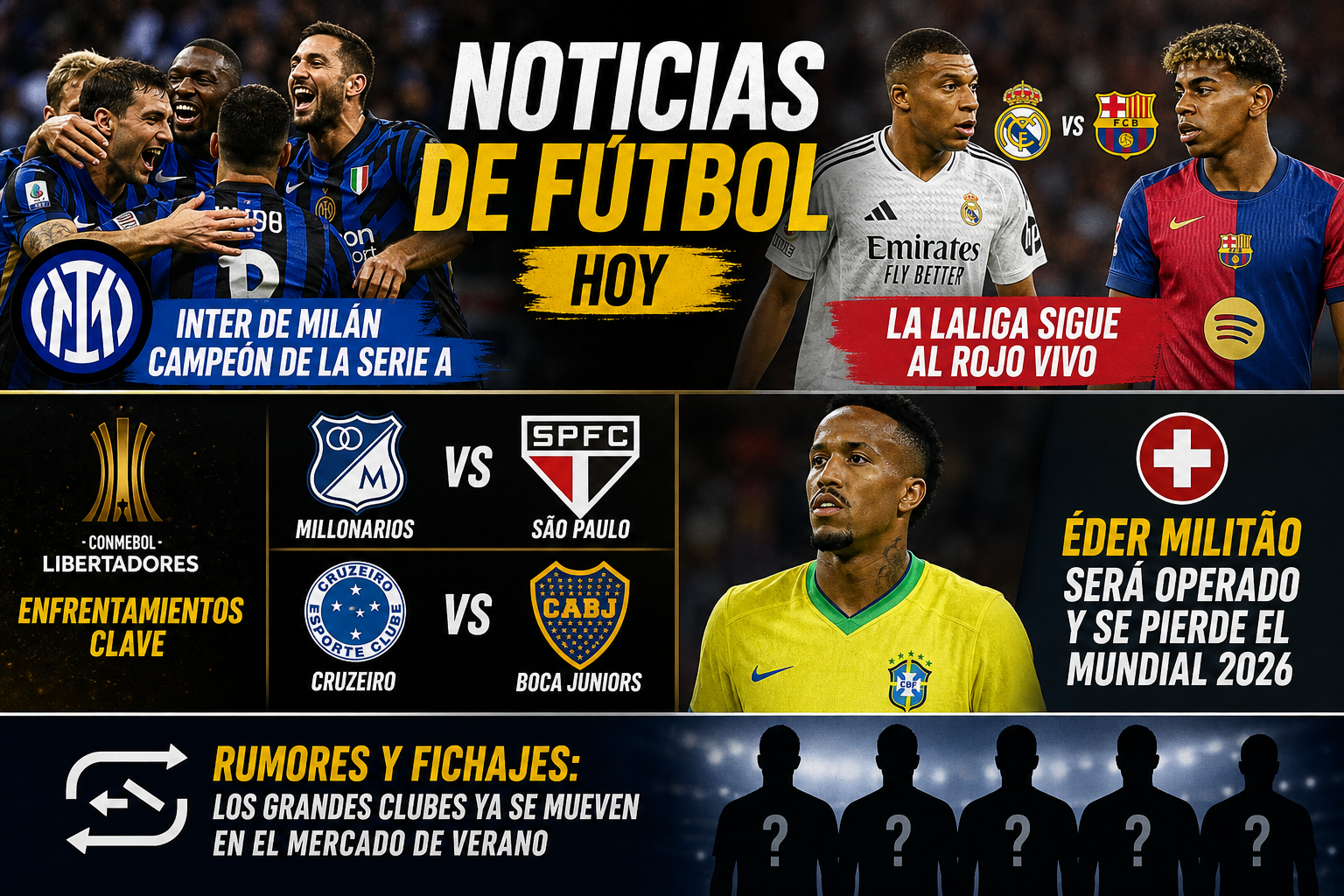 Inter campeón y Libertadores al rojo vivo: el fútbol no se detiene
