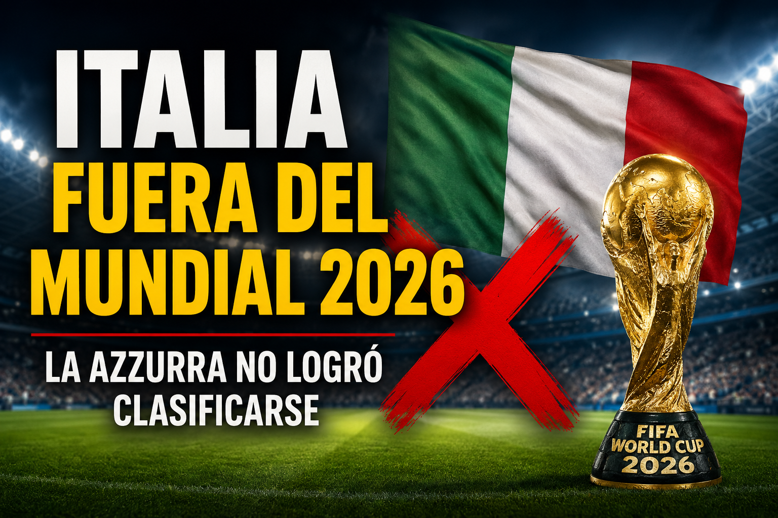 Italia vuelve a quedarse fuera del Mundial 2026