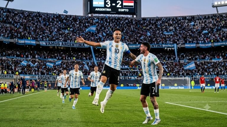 Argentina protagoniza una remontada épica ante Egipto y mantiene vivo el sueño mundialista