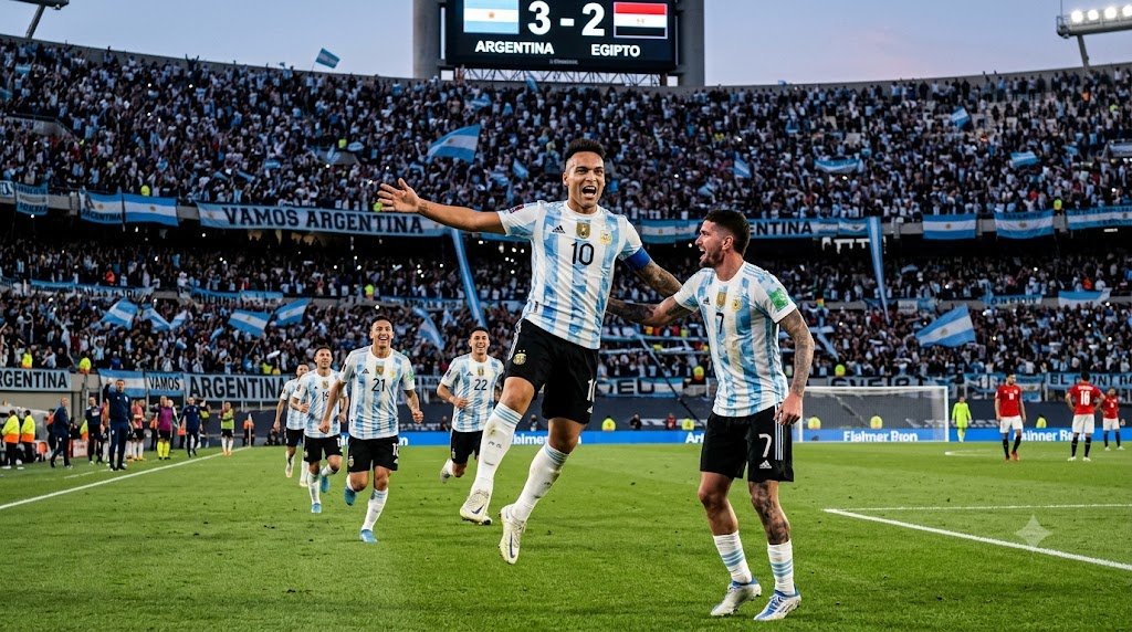 Argentina protagoniza una remontada épica ante Egipto y mantiene vivo el sueño mundialista