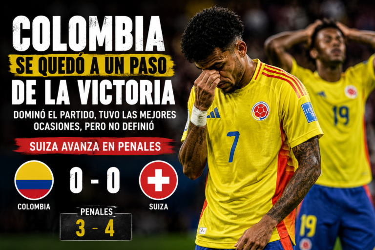 Colombia se quedó a las puertas de la hazaña y cayó ante Suiza en una dolorosa tanda de penales