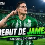 James Rodríguez y Atlético Nacional durante el debut en El Campín ante Internacional de Bogotá
