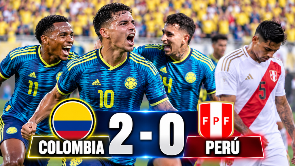 Celebración colombiana_ 2-0 a Perú