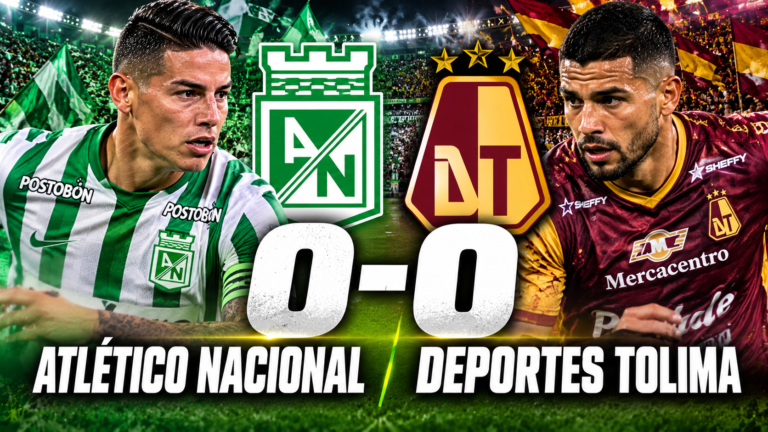 Nacional vs Tolima: resultado y resumen del empate 0-0