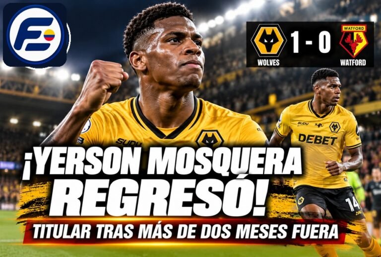 Yerson Mosquera regresó a la titularidad con Wolverhampton